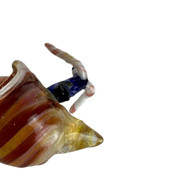 Colorful Art Glass HERMIT CRAB Hand Blown glass in shell - Picture 8 of 10